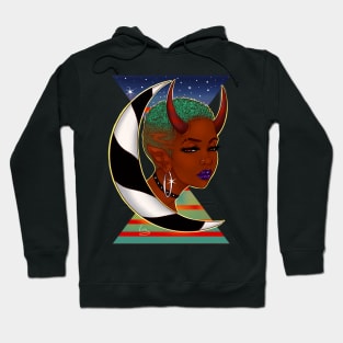 Crescent Demon | Black Fantasy Art Hoodie